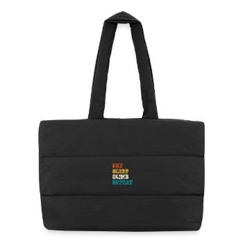Eat Sleep Climb Repeat Design - Puffer-Einkaufstasche - Schwarz - Vorne