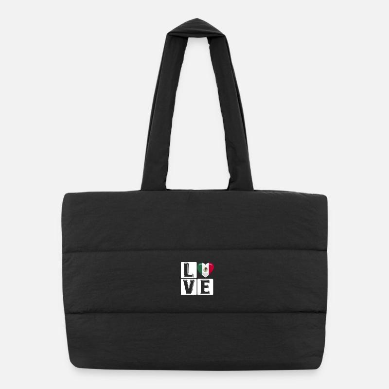 Love Mexico Heart Puffer Shopping Bag