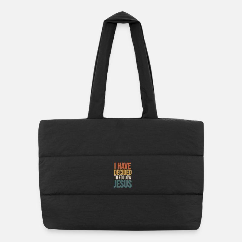 J’ai décidé de suivre Jésus Sac shopping matelassé