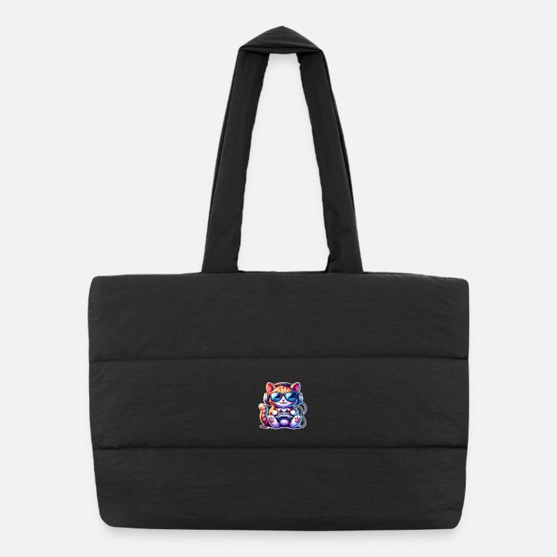Jeux de chat - Sac shopping matelassé - noir