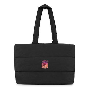 Apple Picker Retro Sunset - Puffer-Einkaufstasche - Schwarz - Vorne