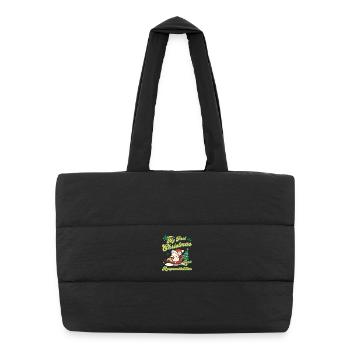 Lustiges Weihnachtsmann Design für Fest der Liebe - Puffer-Einkaufstasche - Schwarz - Vorne
