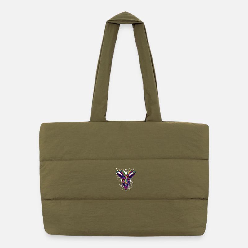 Tête de chèvre colorée Graffiti Sac shopping matelassé