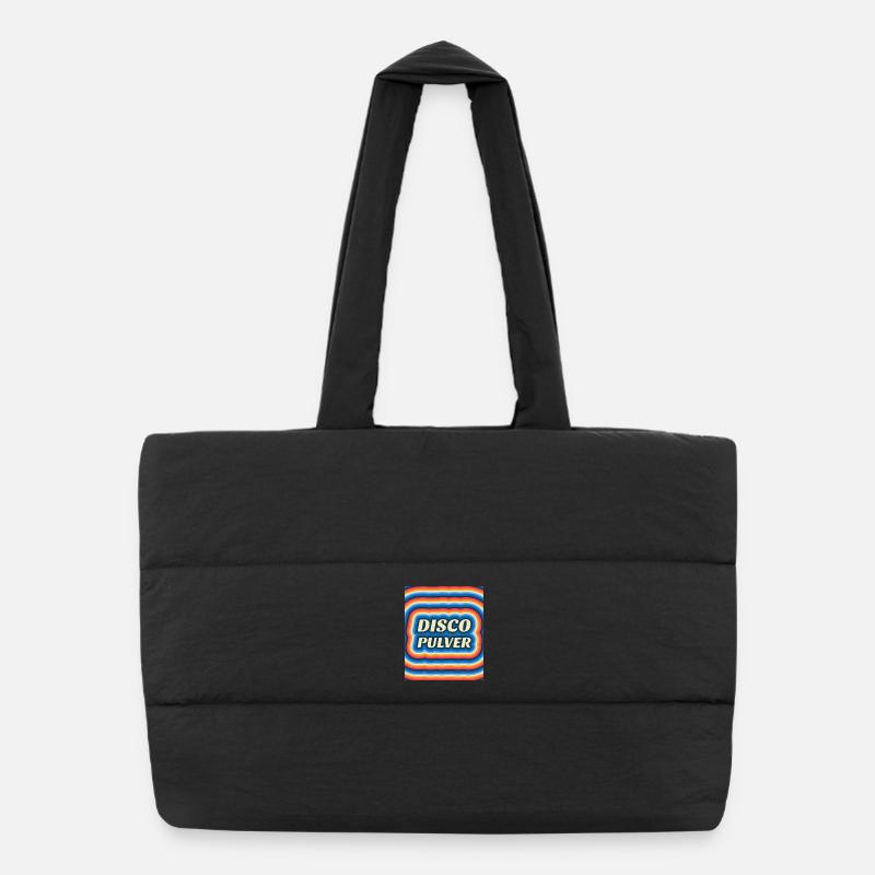 Disco Powder Logo rétro - Sac shopping matelassé - noir