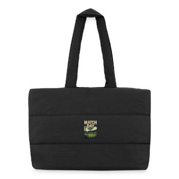 Jour de match – Conception du stade de football - Sac shopping matelassé - noir - Devant