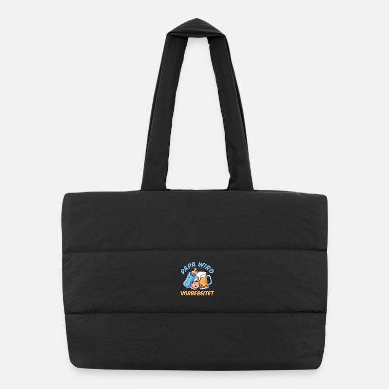 Dad-to-be DADDY IS PREPARED Funny Puffer Shopping Bag