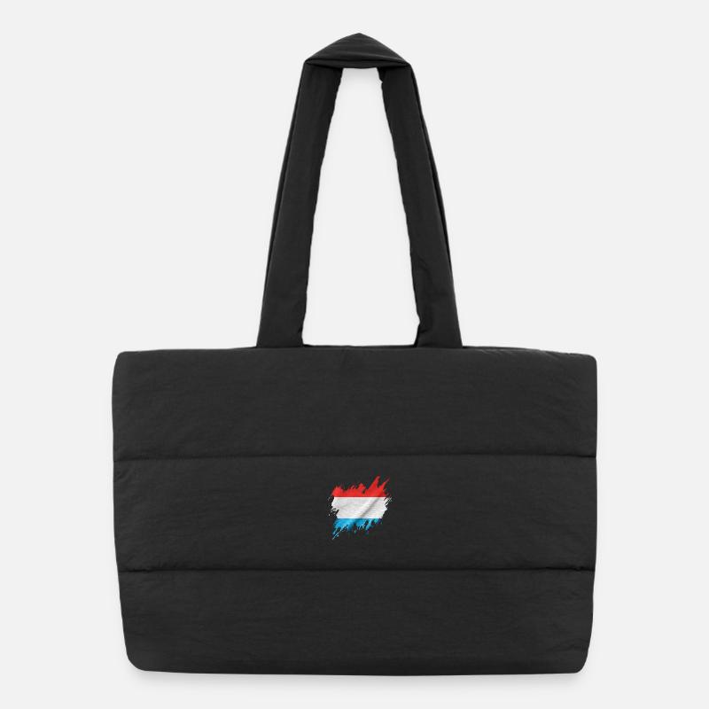 Luxembourg flag, torn style Puffer Shopping Bag