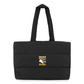 Hockey Hockey sur glace Cadeau pour joueur de hockey sur glace - Sac shopping matelassé - noir - Devant
