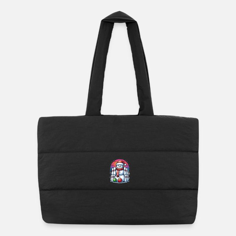 BOwling Weihnachten Sport Weihnachtsmann Puffer-Einkaufstasche