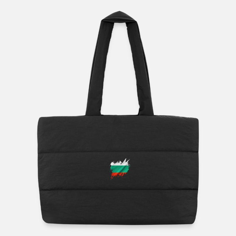 Bulgarian flag, torn style Puffer Shopping Bag