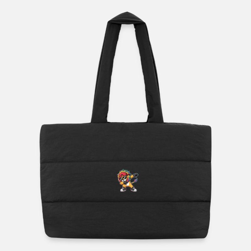 Dabbing Lion avec crinière arc-en-ciel Sac shopping matelassé