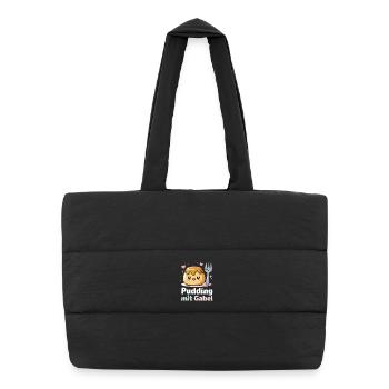Pudding with fork - Puffer Shopping Bag - black - Front