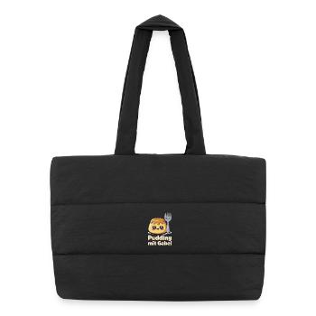 Pudding with fork - Puffer Shopping Bag - black - Front