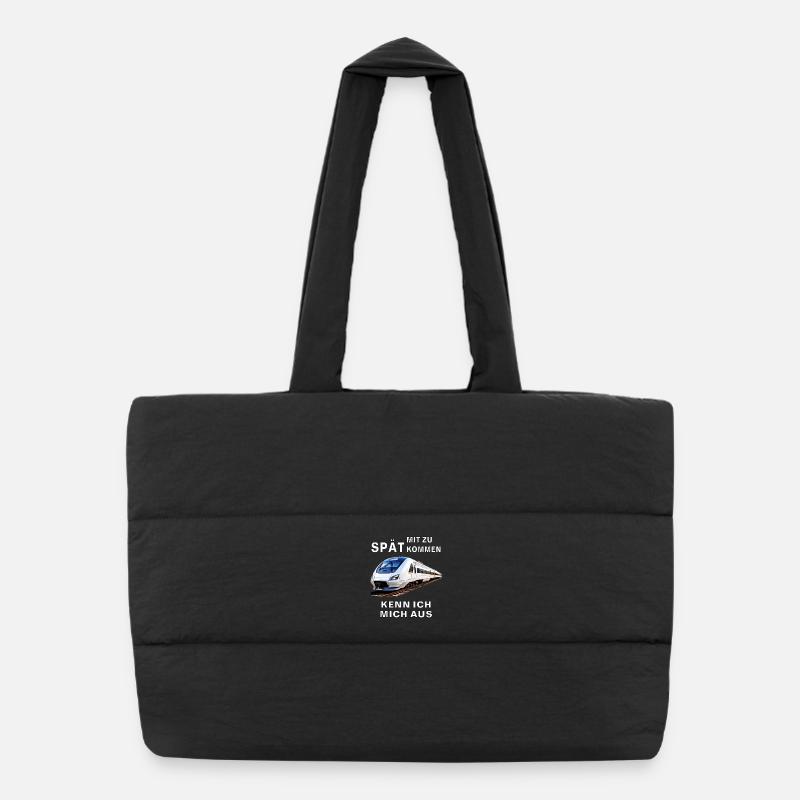 TRAIN I KNOW MY WAY AROUND BEING LATE Puffer Shopping Bag