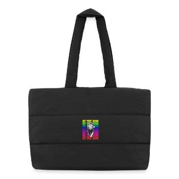 Be the King Rainbow Lion Motif Strong Animal - Puffer Shopping Bag - black - Front