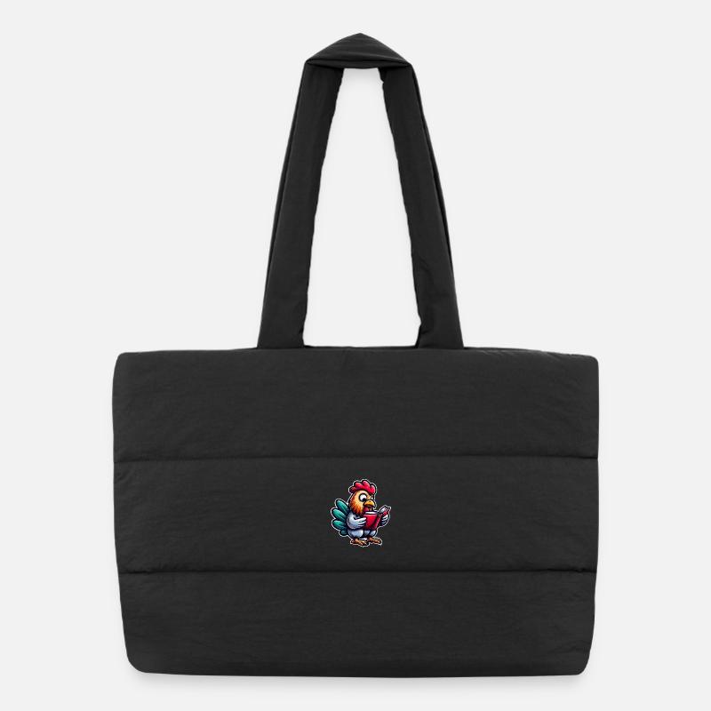 Lire coq en style bande dessinée Sac shopping matelassé