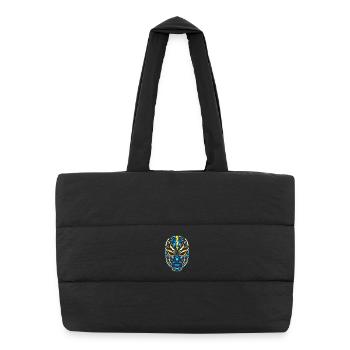 Flash Masks Lucha Neon Blue Gold - Puffer Shopping Bag - black - Front