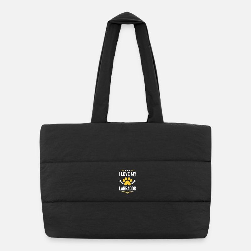 J’adore la patte de Labrador Sac shopping matelassé