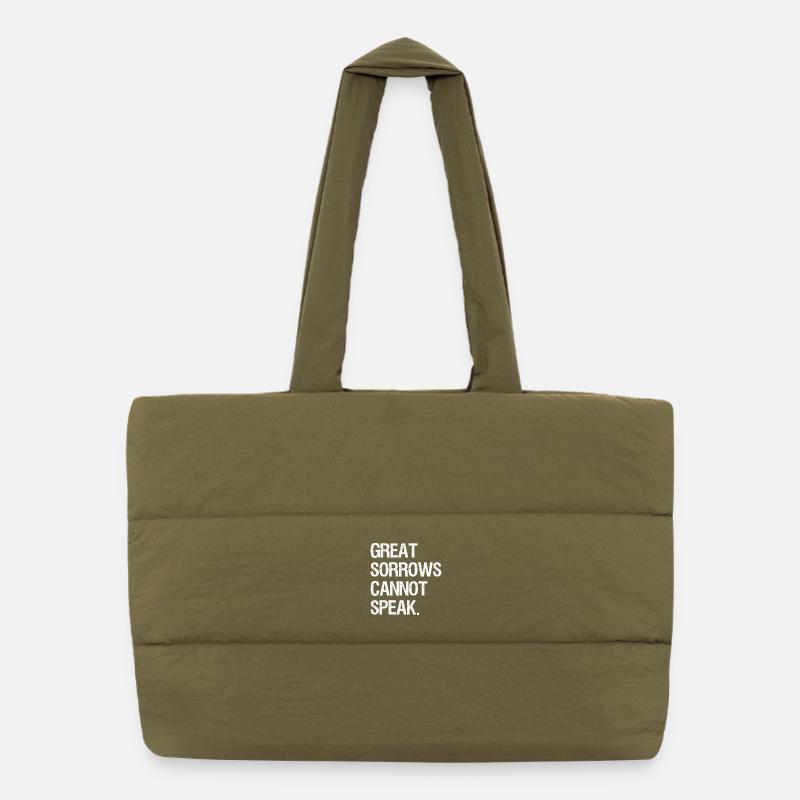 great sorrows cannot speak Puffer Shopping Bag