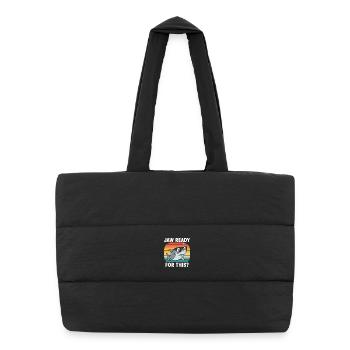 Cooler Hai Retro Look Jaw Ready for This? - Puffer-Einkaufstasche - Schwarz - Vorne