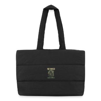 Calm Combat Engineer Illustration - Puffer Shopping Bag - black - Front