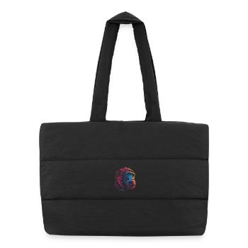 Singe Psychédélique Néon - Sac shopping matelassé - noir - Devant