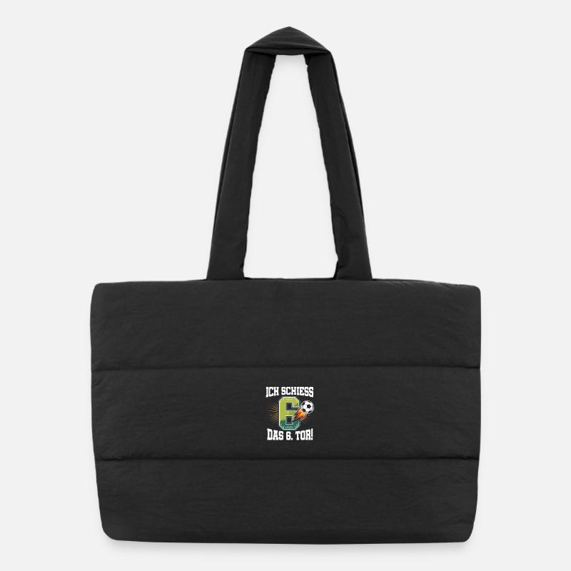I Shoot 6th Goal Funny 6th Birthday Puffer Shopping Bag