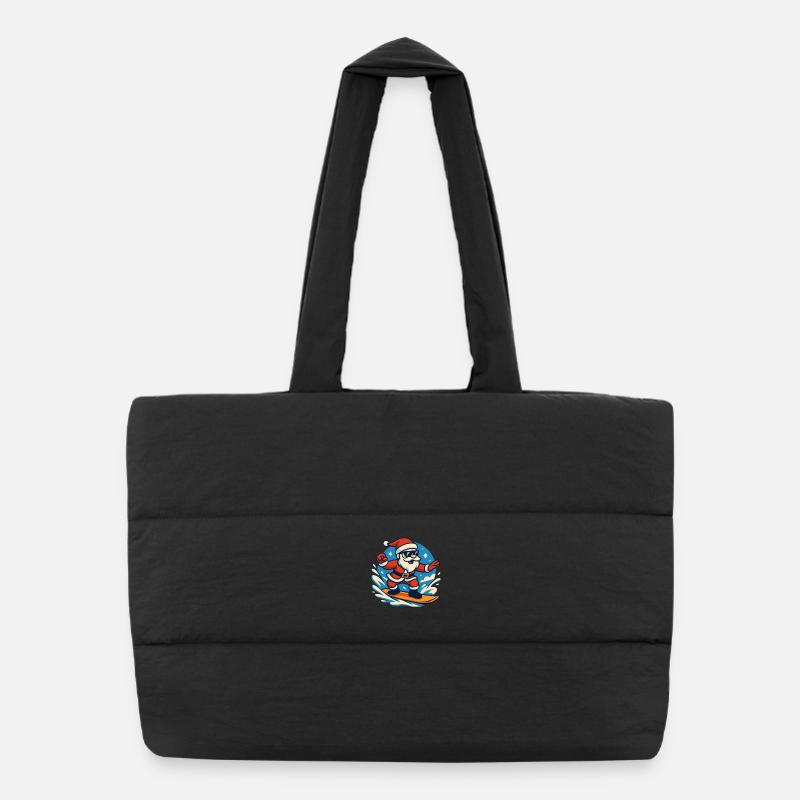 Surf Père Noël Noël Vacances amusantes Sac shopping matelassé