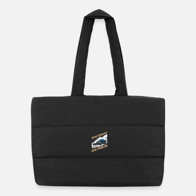 Winterdienst YOUR DRIVEWAY YOUR PROBLEM Lustig - Puffer-Einkaufstasche - Schwarz