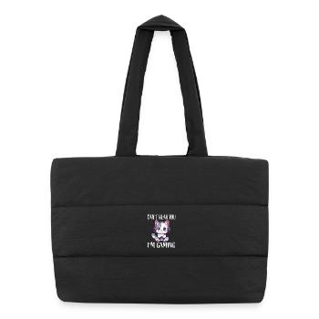 Gaming Cat Headphones - Puffer Shopping Bag - black - Front