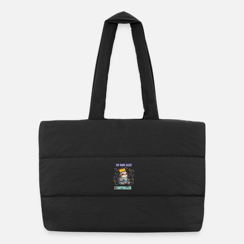 controller sloth gaming Puffer Shopping Bag