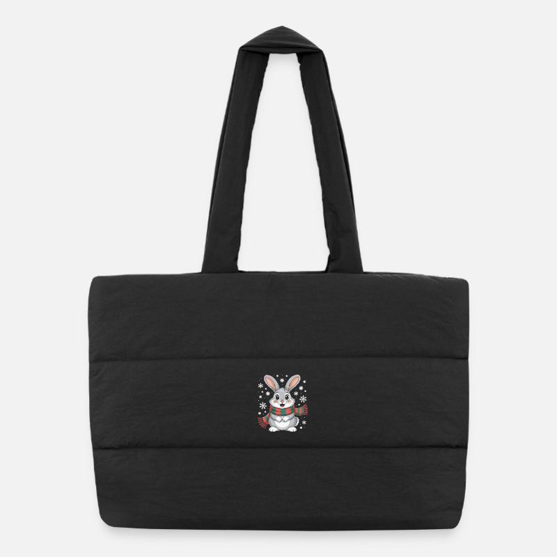Winterhase mit Schal Puffer-Einkaufstasche