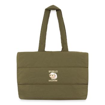 Official Sleep Shirt Sleeping Sheep - Puffer Shopping Bag - safari green - Front