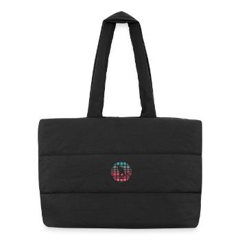 Floorball pixelated Innebandy Salibandy Floorball - Puffer Shopping Bag - black - Front