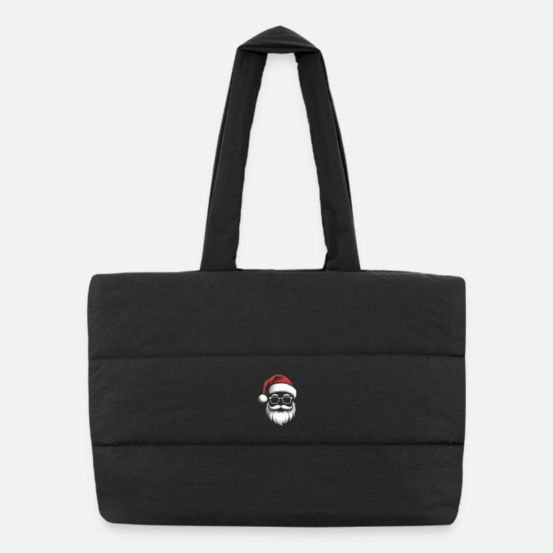 Santa with glasses and beard Puffer Shopping Bag
