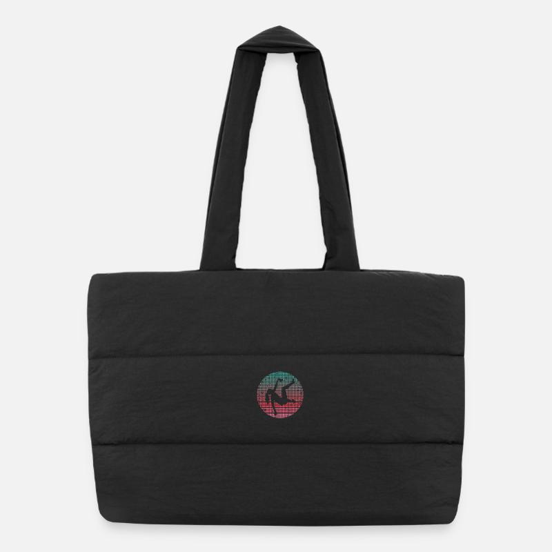 Bouldern Retro Kletterer Frauen Mädchen Klettern Puffer-Einkaufstasche
