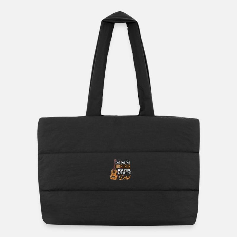 Ukulélé hawaïen Uke Jésus Foi - Sac shopping matelassé - noir