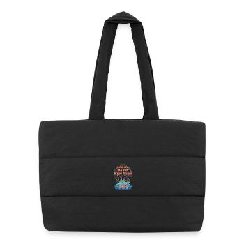 Family Cruise Happy New Year 2026 Fireworks - Puffer Shopping Bag - black - Front