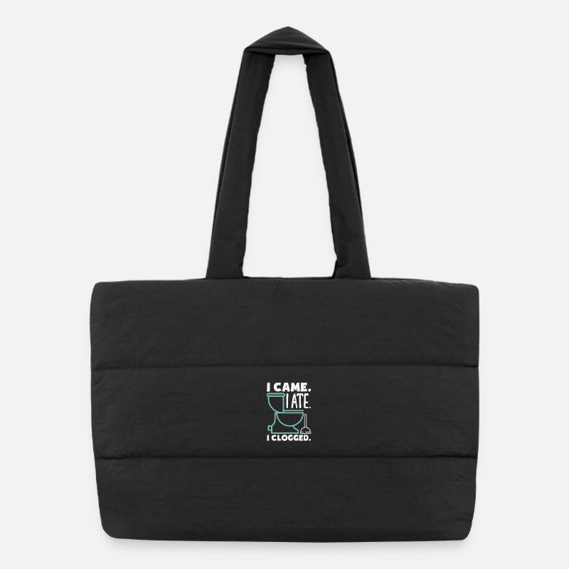 Toilet Clogging Master Funny Puffer Shopping Bag