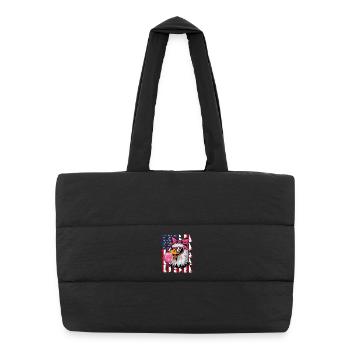  USA Adler Mit Sonnenbrille Kaugummi Pinke - Puffer-Einkaufstasche - Schwarz - Vorne