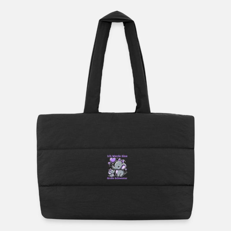 Big Sister Elephants Older Sibling Puffer Shopping Bag