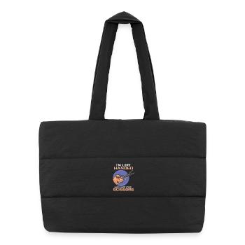 Funny Left Handed Scissors Southpaw Graphic - Puffer Shopping Bag - black - Front