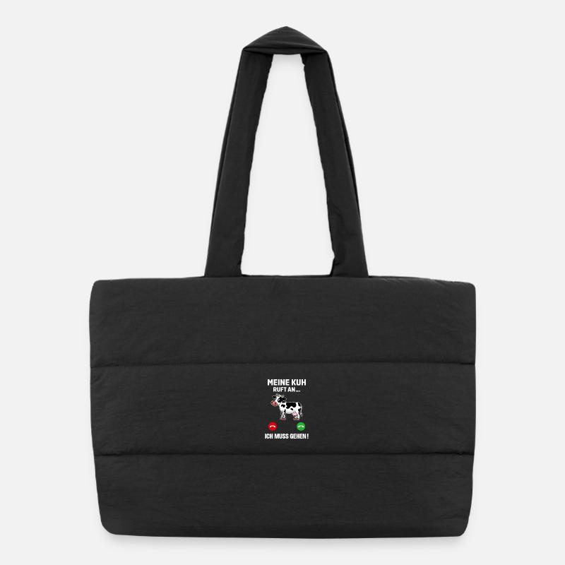 Ma vache appelle, je dois y aller ! Fermier drôle Sac shopping matelassé