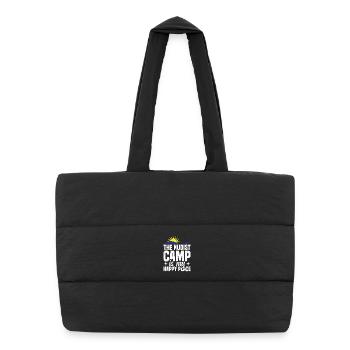 Naturisme, nudisme, symbole, Freedom Lover, Nudist Camp - Sac shopping matelassé - noir - Devant