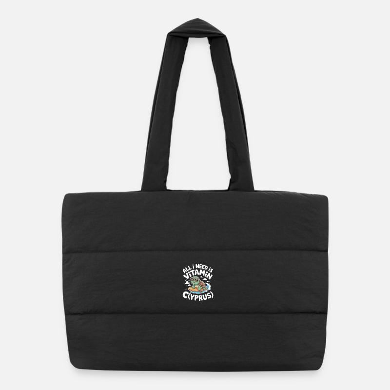 Chypre Tout ce dont j’ai besoin, c’est de vitamines Chypre Drapeau chypriote Sac shopping matelassé