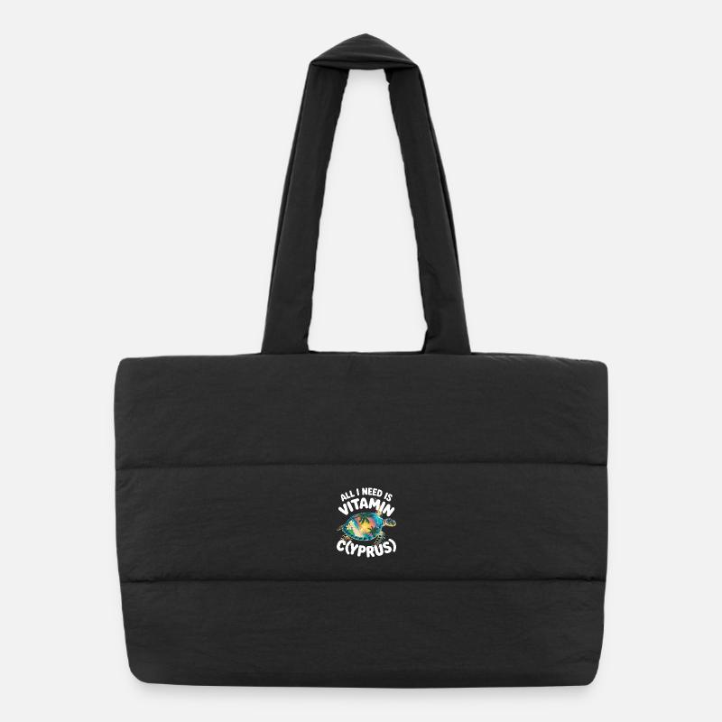 Chypre Tout ce dont j’ai besoin, c’est de vitamines Chypre Drapeau chypriote Sac shopping matelassé