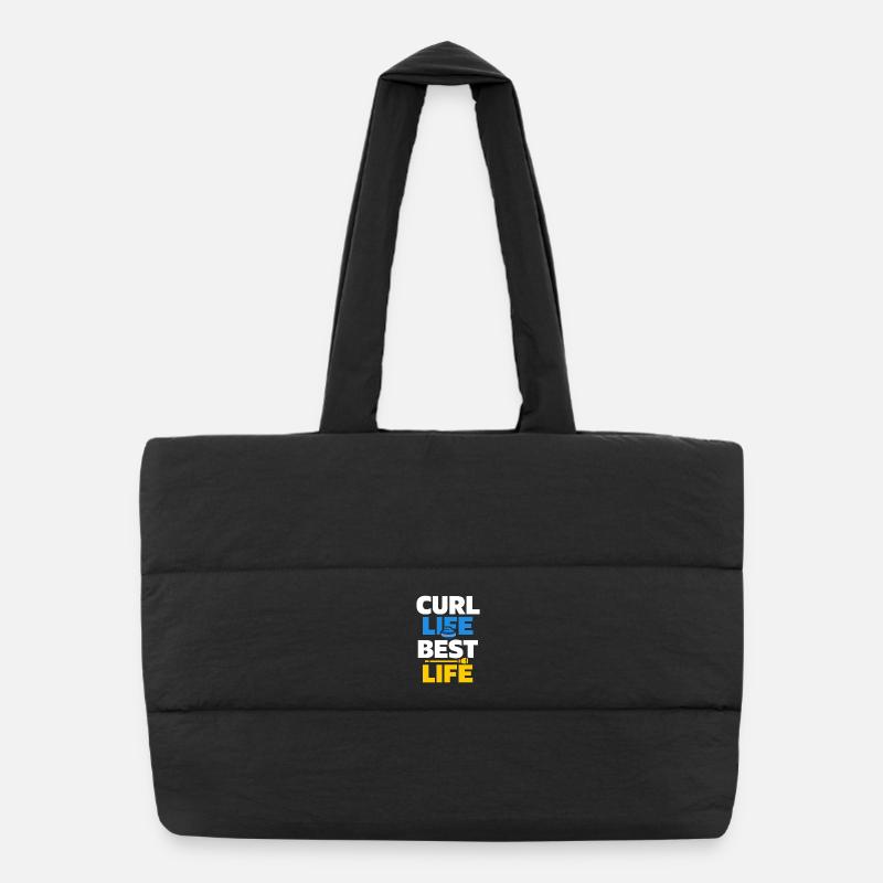 Curling, balayage drôle, cardio dur avec balai Sac shopping matelassé
