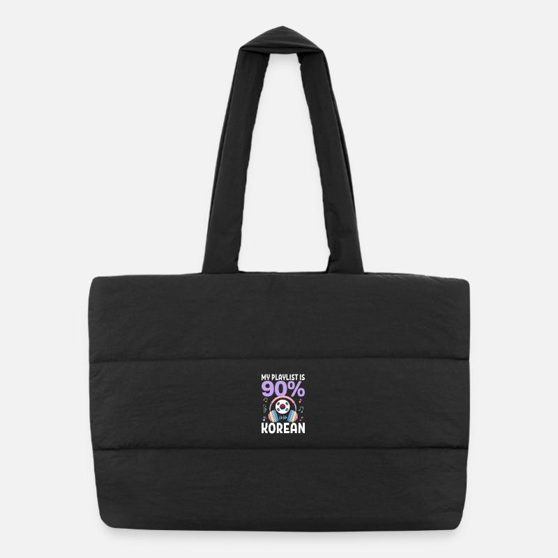 Ma playlist est à 90 % coréenne Sac shopping matelassé