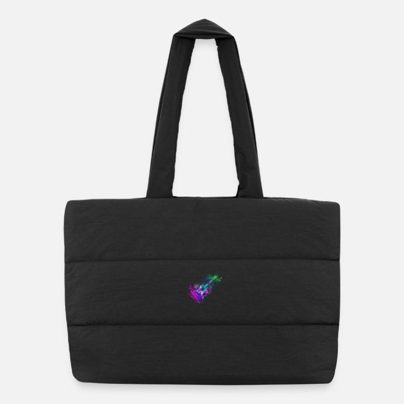Aquarelle ukulélé hawaïen Sac shopping matelassé