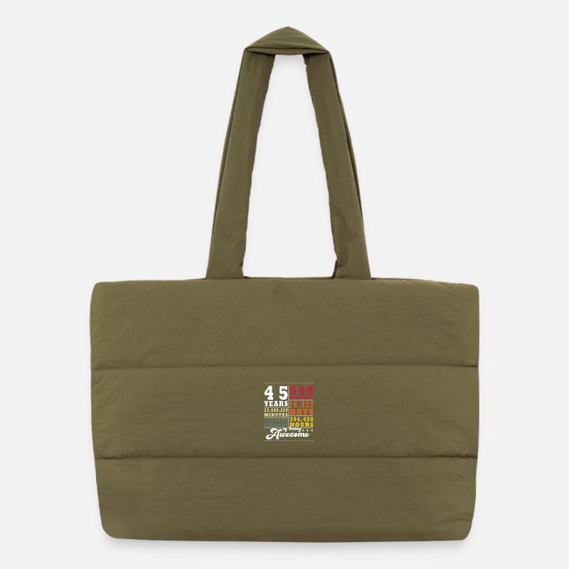 45 Years Forty-fifth Birthday Puffer Shopping Bag